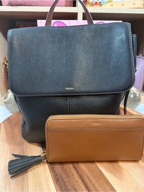 Fossil Claire Leather Backpack
